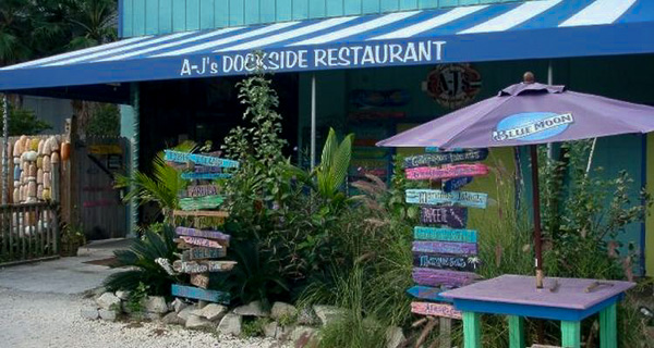 Fun things to do in Savannah : A-J's Dockside Restaurant in Tybee Island GA. 